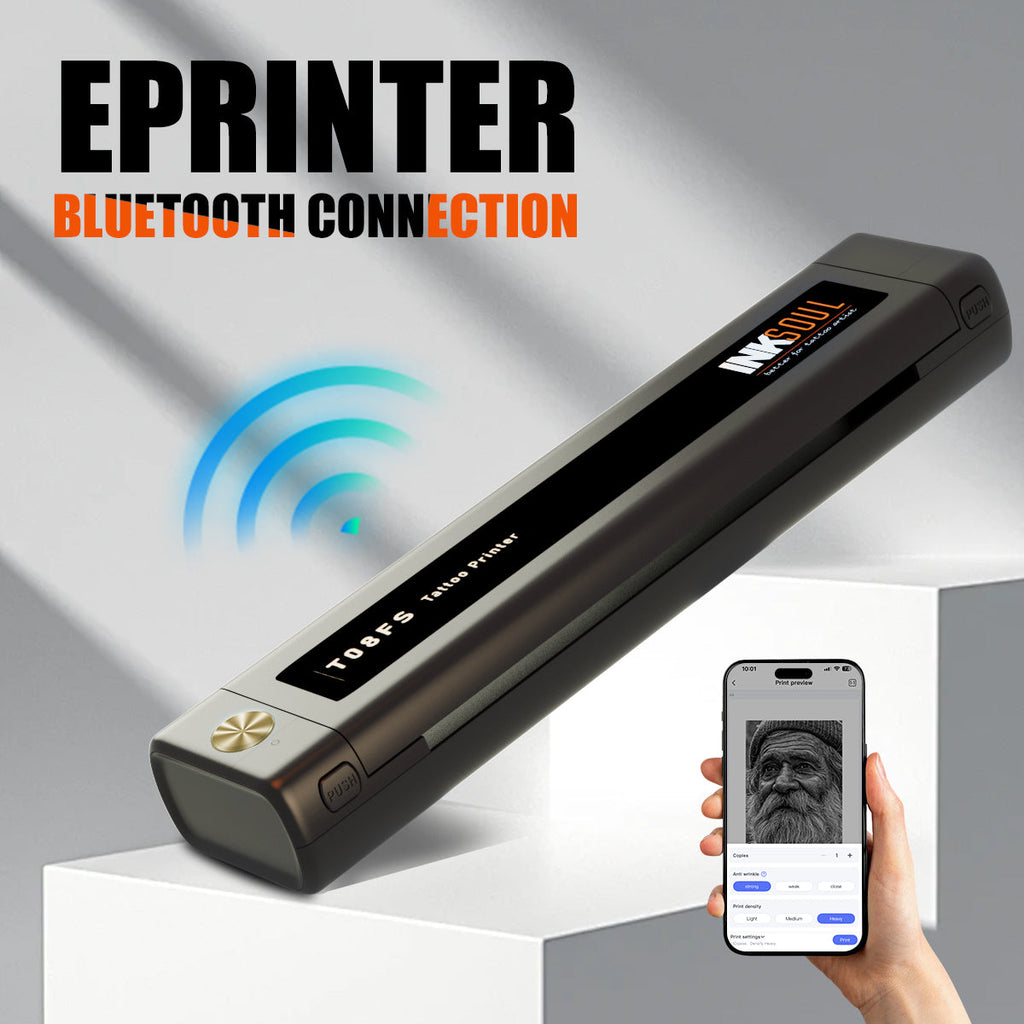 INKSOUL® T08FS Wireless Tattoo Transfer Stencil Printer-Can print shadows